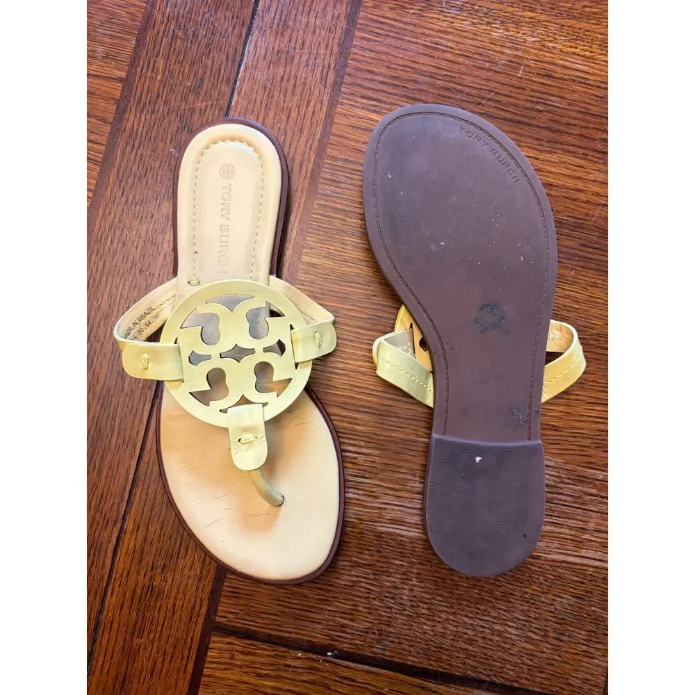Tory Burch Miller Thong Sandal Yellow Size 5.5 Style 5930